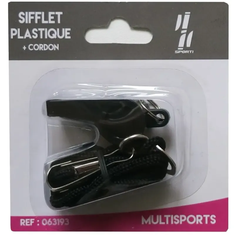 Sifllet de plástico + cordón Sporti