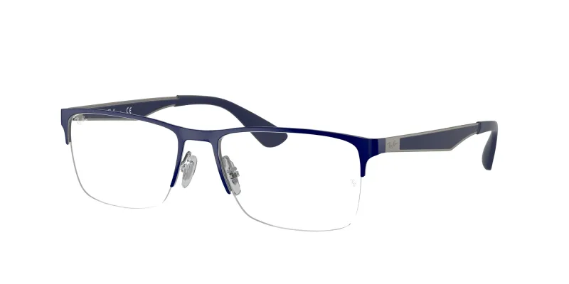 Ray - Ban Unisex Ray - Ban RX6335 2947 Monturas ópticas Metal Azul Transparente Cuadrada Normal