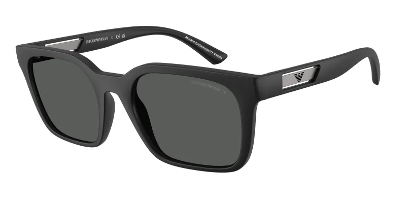 Emporio Armani Hombre Emporio Armani EA4269 500987 Gafas de sol Inyectado Negro Gris Cuadrada Normal