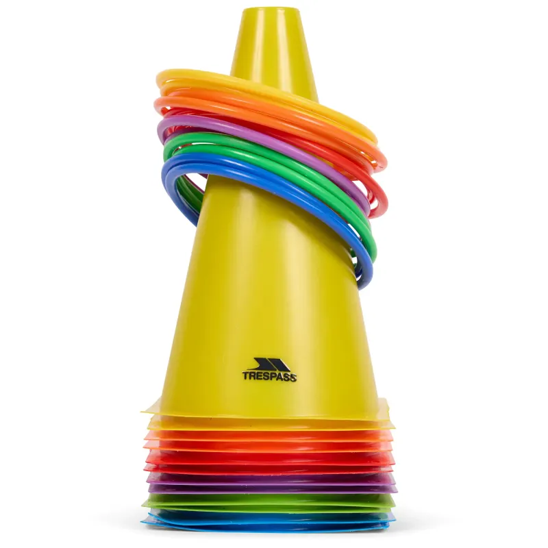 Cono de entrenamiento y aros Trespass (x12)