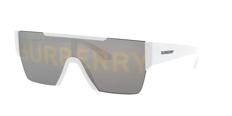 Burberry Hombre Burberry BE4291 3007/H Gafas de sol Nylon Blanco Gris Cuadrada Normal Decoración
