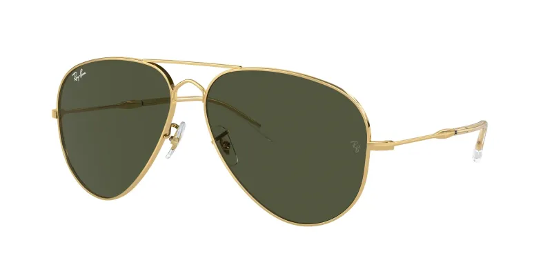 Ray - Ban Unisex Ray - Ban RB3825 OLD AVIATOR 001/31 Gafas de sol Metal Oro Verde Piloto Normal