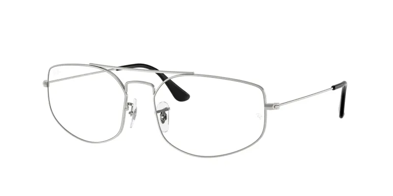 Ray - Ban Unisex Ray - Ban RX6545 EXPLORER 5 2501 Monturas ópticas Metal Plata Transparente Geométrico Normal