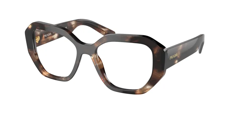 Prada Mujer Prada PR A07V 07R1O1 Monturas ópticas Acetato Marrón Transparente Geométrico Normal