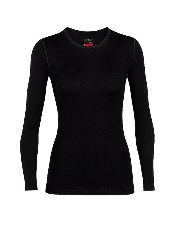 ICEBREAKER Camiseta funcional de mujer 260 Tech LS negro | L