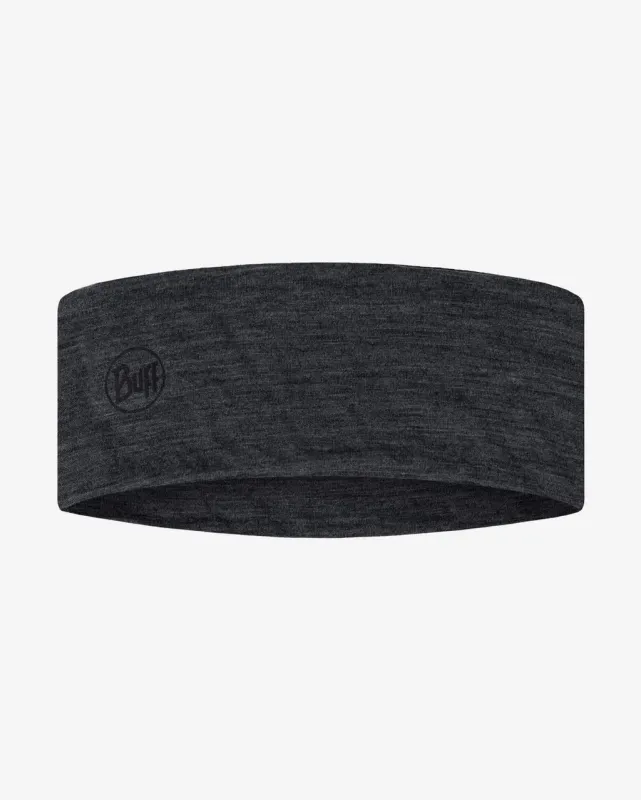 Cinta para la cabeza Buff Lightweight Merino gris oscuro
