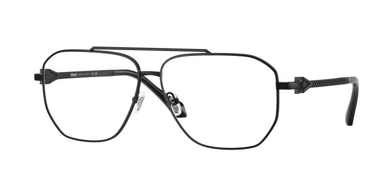 Versace Hombre Versace VE1307 1436 Monturas ópticas Metal Negro Piloto Normal
