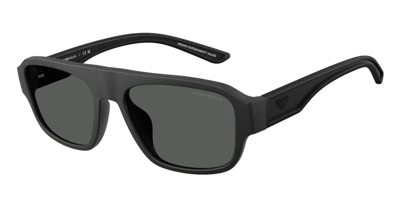 Emporio Armani Hombre Emporio Armani EA4266U 500187 Gafas de sol Inyectado Negro Gris Geométrico Normal
