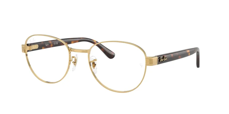 Ray - Ban Unisex Ray - Ban RX6543 2500 Monturas ópticas Metal Oro Transparente Cuadrada Normal