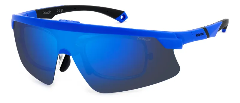 Polaroid Hombre Polaroid PLD 7056/CI/S RCT/5X Gafas de sol Policarbonato Azul Azul Cuadrada Polarizado Espejo