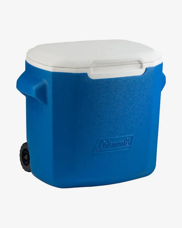 Nevera portátil Coleman Performance con ruedas 28QT 26.5L azul claro blanco