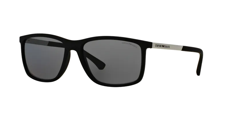 Emporio Armani Hombre Emporio Armani EA4058 506381 Gafas de sol Inyectado Negro Gris Cuadrada Polarizado
