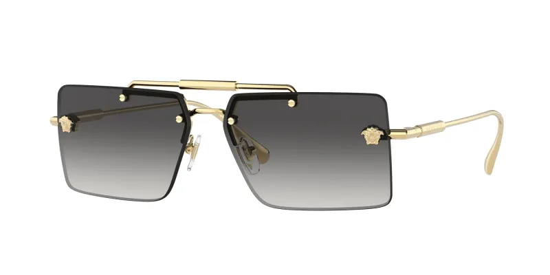 Versace Mujer Versace VE2245 10028G Gafas de sol Metal Oro Gris Cuadrada Normal Sombreado