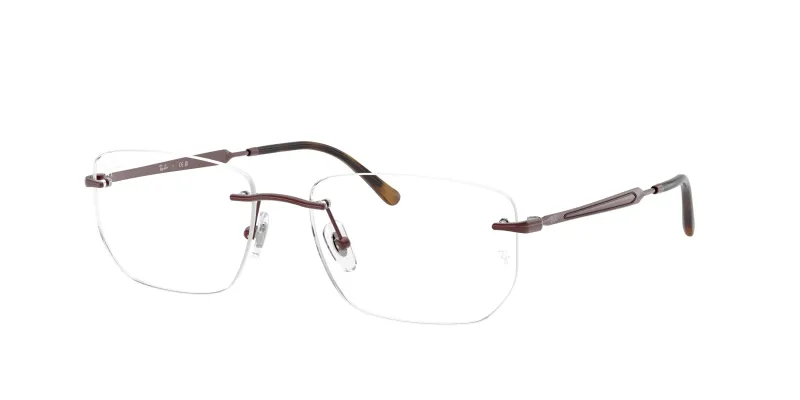 Ray - Ban Unisex Ray - Ban RX3768V 3202 Monturas ópticas Metal Rojo Transparente Geométrico Normal