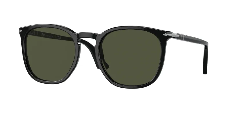 Persol Unisex Persol PO3316S 95/31 Gafas de sol Acetato Negro Verde Redonda Normal