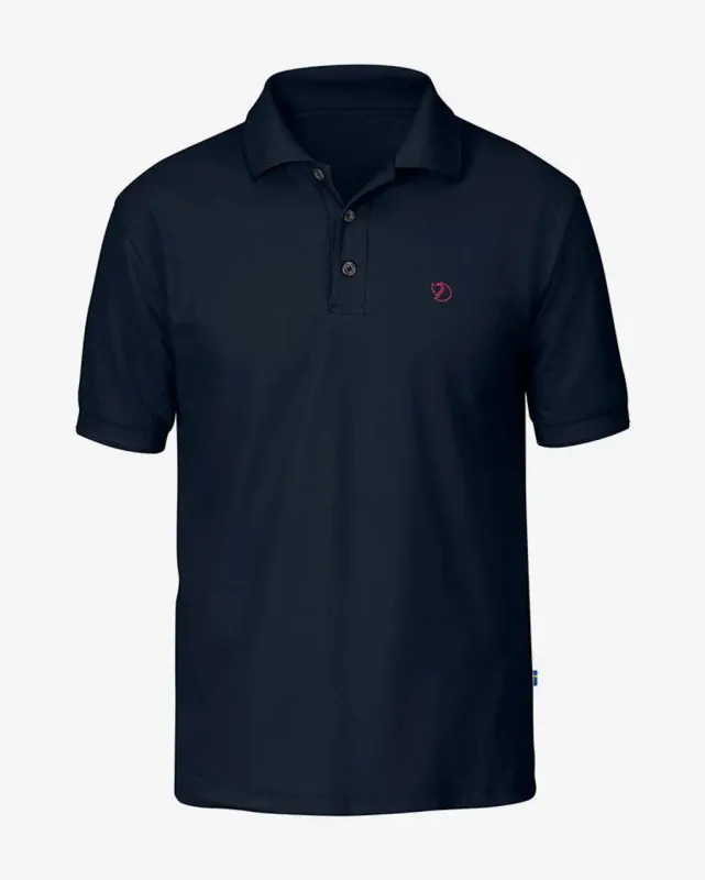 Polo Fjällräven Crowley Pique manga corta azul marino - L