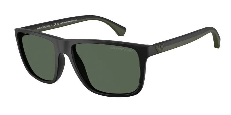 Emporio Armani Hombre Emporio Armani EA4033 500171 Gafas de sol Inyectado Negro Verde Cuadrada Normal