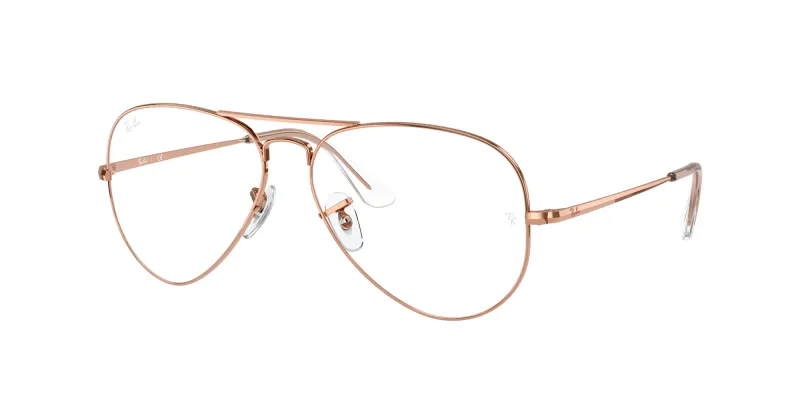 Ray - Ban Unisex Ray - Ban RX6489 AVIATOR 3094 Monturas ópticas Metal Oro Transparente Piloto Normal