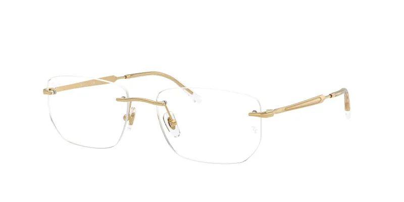Ray - Ban Unisex Ray - Ban RX3768V 2500 Monturas ópticas Metal Oro Transparente Geométrico Normal