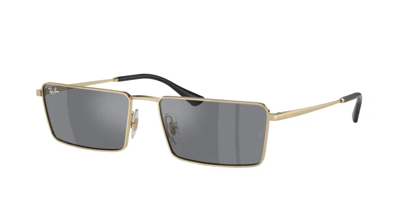 Ray - Ban Unisex Ray - Ban RB3741 EMY 92136V Gafas de sol Metal Oro Gris Cuadrada Normal Flash
