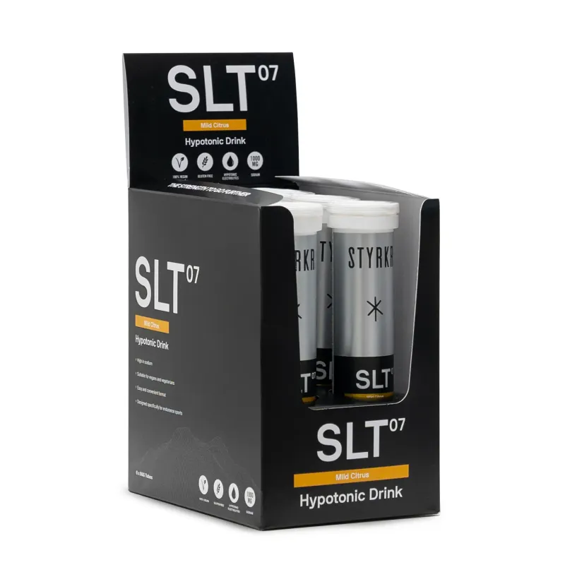 Electrolitos en una caja de 6 tubos sabores cítricos Styrkr