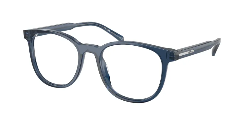 Prada Hombre Prada PR A15V 08Q1O1 Monturas ópticas Acetato Azul Transparente Pantos Normal