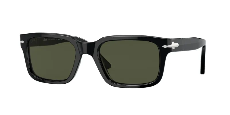 Persol Unisex Persol PO3272S 95/31 Gafas de sol Acetato Negro Verde Cuadrada Normal