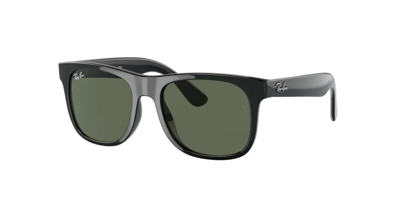 Ray - Ban Niños Ray - Ban RJ9069S JUNIOR JUSTIN 100/71 Gafas de sol Inyectado Negro Verde Cuadrada Normal