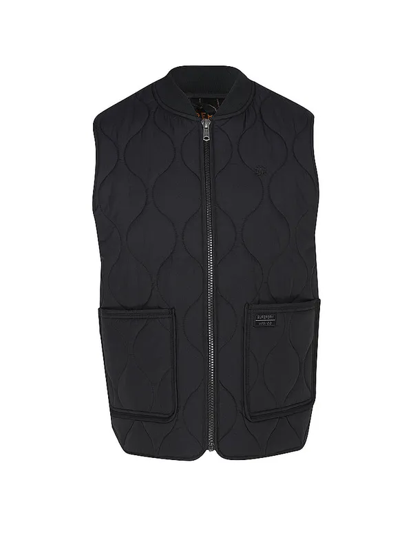 SUPERDRY Chaleco acolchado negro | L