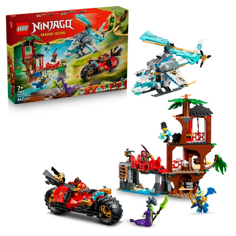LEGO® Ninjago Batalla de Vehículos Ninja Junto a la Casa del Árbol 71857