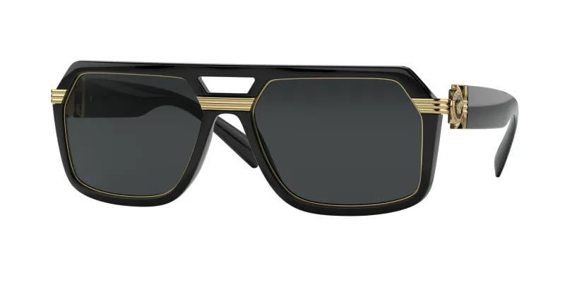 Versace Hombre Versace VE4399 GB1/87 Gafas de sol Nylon Negro Gris Cuadrada Normal