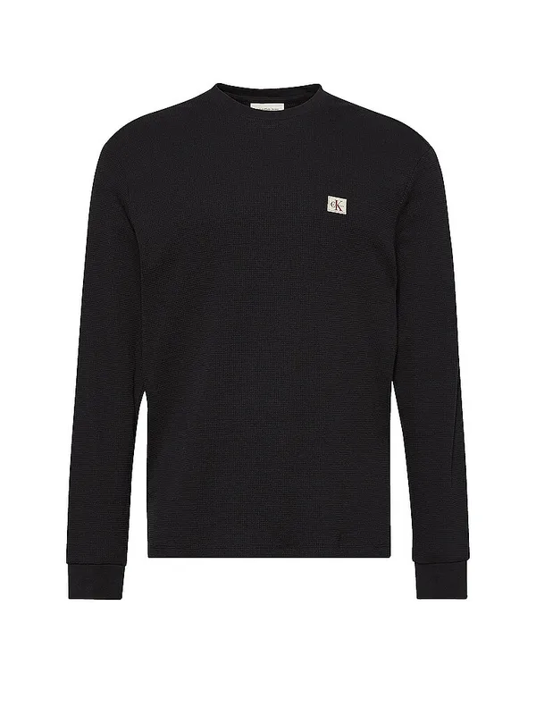 CALVIN KLEIN JEANS Camiseta de manga larga negro | XL
