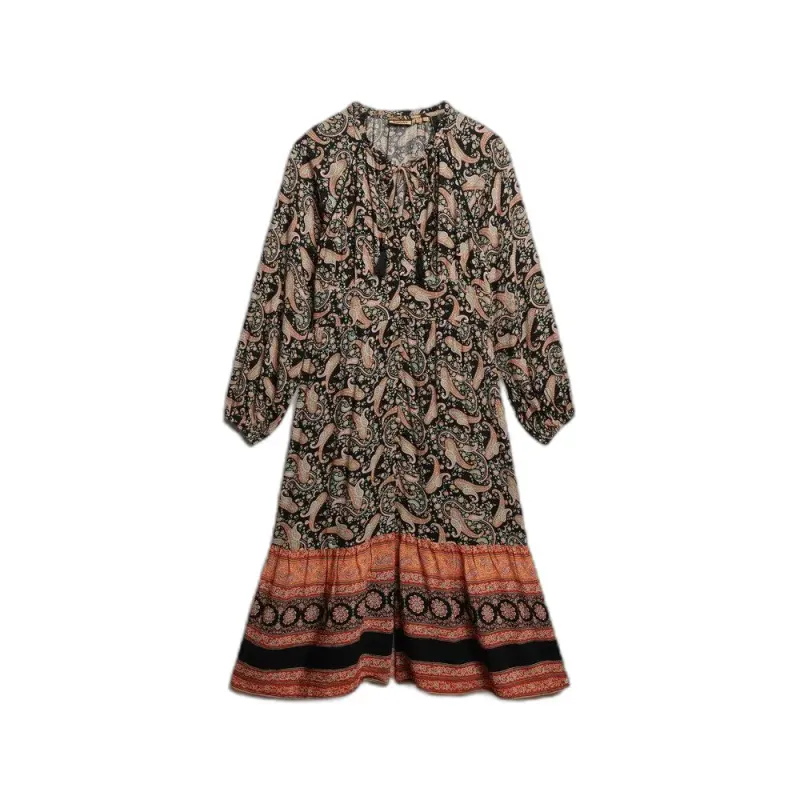 Vestido midi estampado de manga larga para mujer Superdry