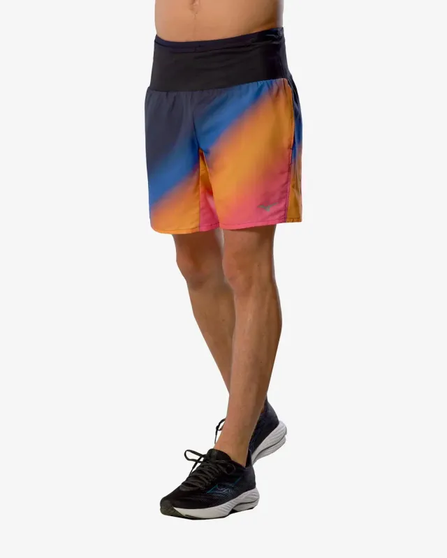 Pantalón corto Mizuno Multi Pocket Short 7inch azul oscuro naranja - XL