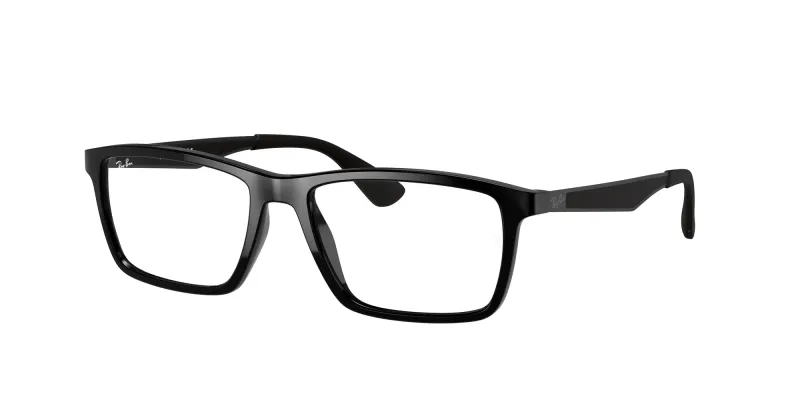 Ray - Ban Unisex Ray - Ban RX7056 2000 Monturas ópticas Inyectado Negro Transparente Cuadrada Normal