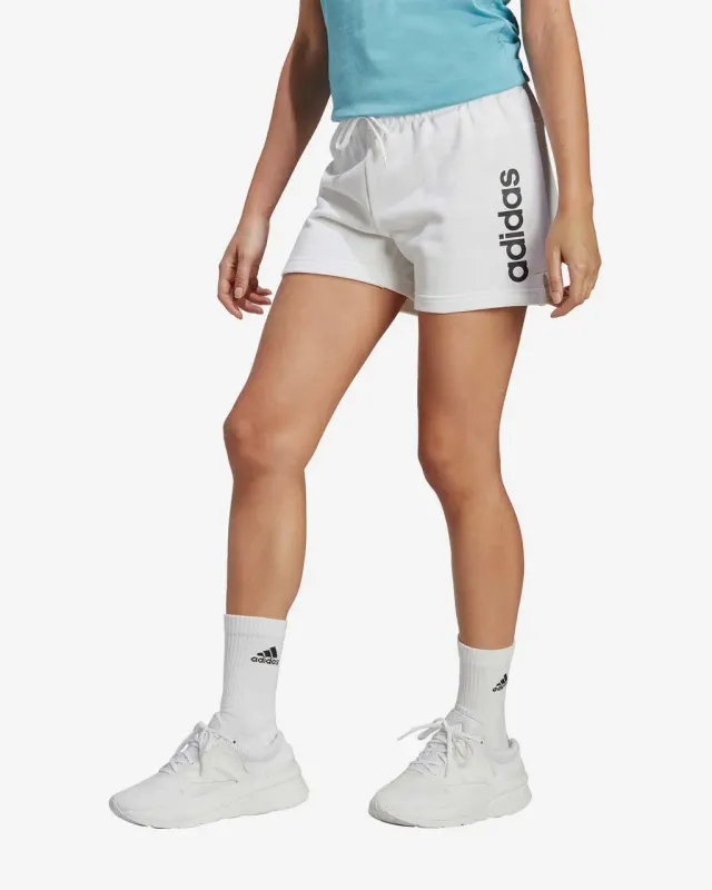 Pantalón corto adidas Essentials Linear French Terry blanco negro mujer - L