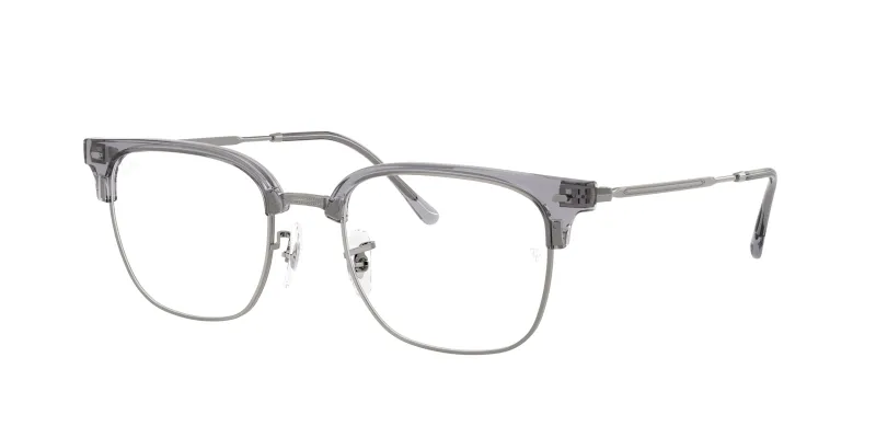Ray - Ban Unisex Ray - Ban RX7216 NEW CLUBMASTER 8470 Monturas ópticas Acetato Gris Transparente Cuadrada Normal