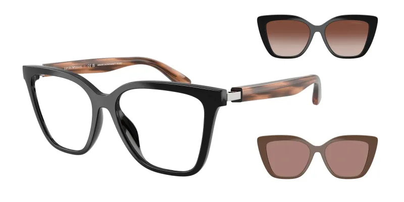 Emporio Armani Mujer Emporio Armani EA4254U 62661W Gafas de sol Inyectado Negro Transparente Cat Eye Normal