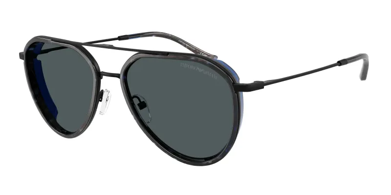 Emporio Armani Hombre Emporio Armani EA2163 300180 Gafas de sol Metal Negro Gris Piloto Normal