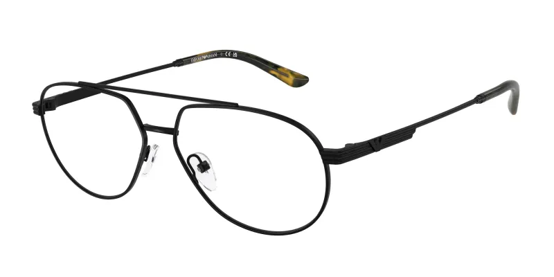 Emporio Armani Hombre Emporio Armani EA1165 3001 Monturas ópticas Metal Negro Piloto Normal