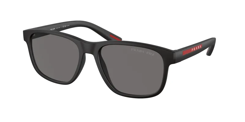 Prada Linea Rossa Hombre Prada Linea Rossa PS 06YS DG002G Gafas de sol Inyectado Negro Gris Pillow Polarizado