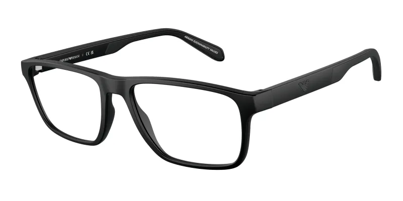 Emporio Armani Hombre Emporio Armani EA3233 5001 Monturas ópticas Inyectado Negro Cuadrada Normal