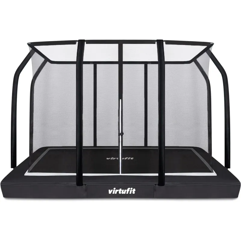 Trampolín de fitness enterrado con red de seguridad VirtuFit Premium