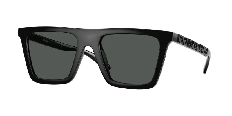 Versace Hombre Versace VE4468U GB1/87 Gafas de sol Nylon Negro Gris Cuadrada Normal