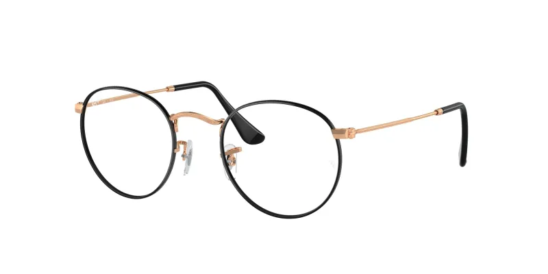 Ray - Ban Unisex Ray - Ban RX3447V ROUND METAL 3173 Monturas ópticas Metal Negro Transparente Redonda Normal