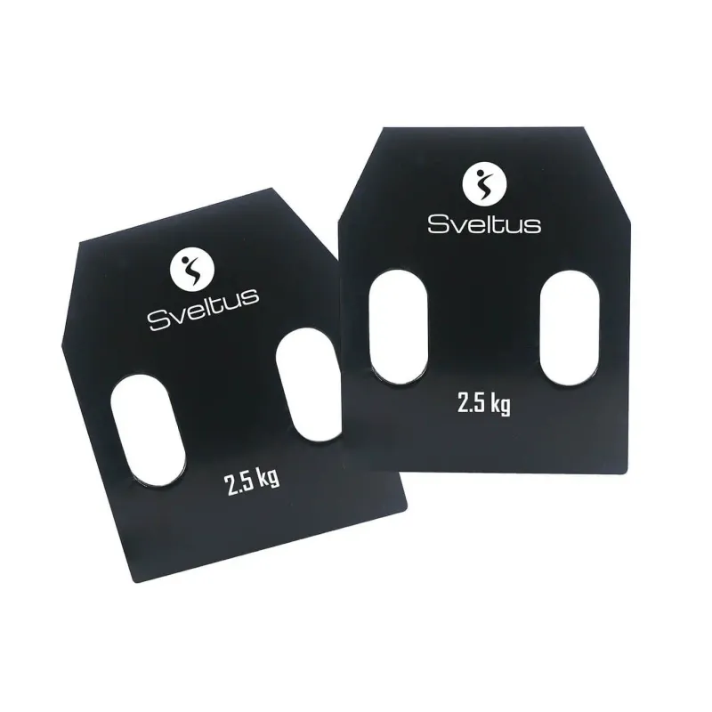 Par de placas de pesas de acero con asas Sveltus