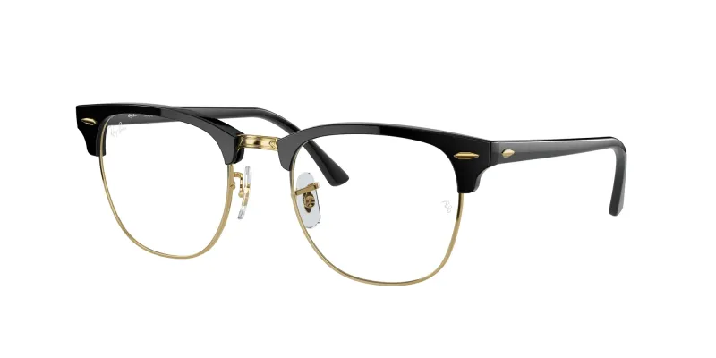 Ray - Ban Unisex Ray - Ban RB3016 CLUBMASTER 901/BF Gafas de sol Acetato Negro Transparente Cuadrada Normal
