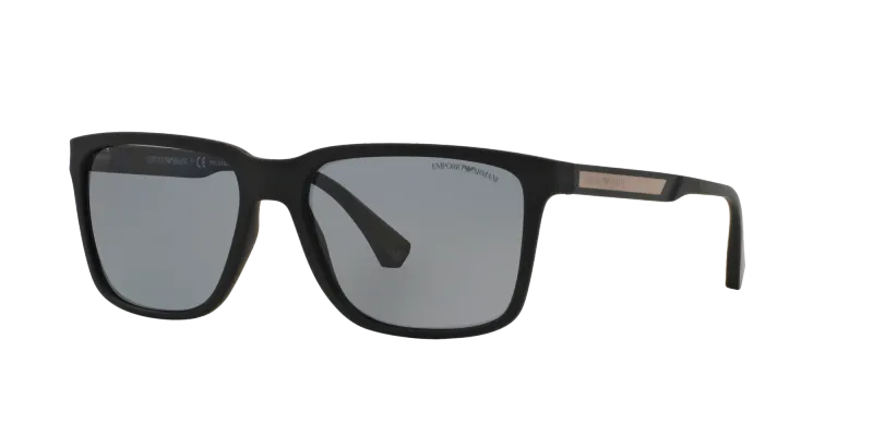 Emporio Armani Hombre Emporio Armani EA4047 506381 Gafas de sol Inyectado Negro Gris Cuadrada Polarizado