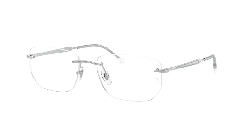 Ray - Ban Unisex Ray - Ban RX3768V 2501 Monturas ópticas Metal Plata Transparente Geométrico Normal