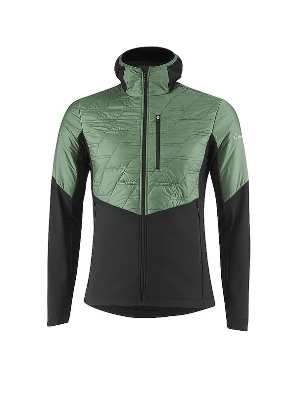 LÖFFLER Chaqueta híbrida de esquí de fondo para hombre Alex PL6 con capucha oliva | 52